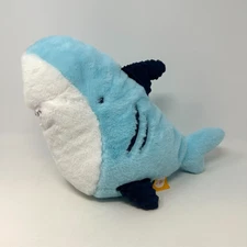 Gigglescape Shark Plush Stuffed Animal Blue White 10"