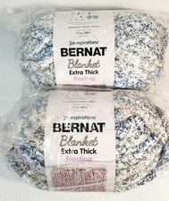 Bernat Blanket Extra Thick Yarn Frosting ONYX 21oz/600g Yarn 2-Pack FREE SHIP