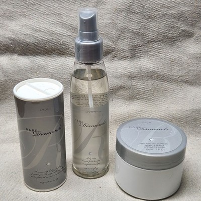 Avon Rare Diamonds Body Powder Skin Softener & Body Mist 3pc Set