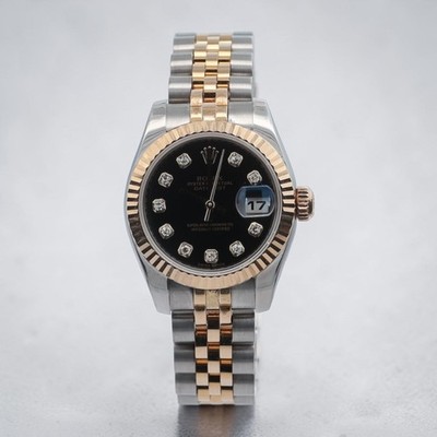 Rolex Lady Datejust reference 179173 Black Diamond Dial