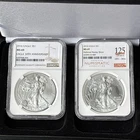 2 Coin 2016 P NGC MS 69 30th & 125th Anniversary Set Silver Eagles 2oz total