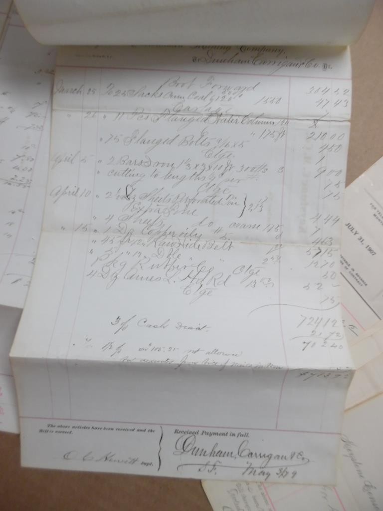 1879-1908 Keystone Consolidated Mining Co Paper Lot Amador City California 