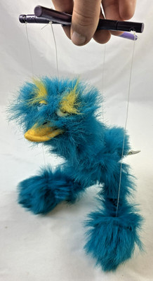 Doozy Marionette Vogel blau Plüschtier Handpuppe beweglich Kuscheltier Spielzeug