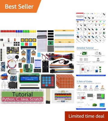 All-in-One Raspberry Pi Starter Kit: Coding Tutorials & 223 Essential Items