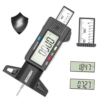 Digital Tyre Tread Depth Gauge UK,0-25.4 Mm Inch Tyre Guage Digital 1 Pack