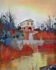 Artistic Wall Fine Art Print, Home Decor, Colorful Landscape, Contemporary Artwo