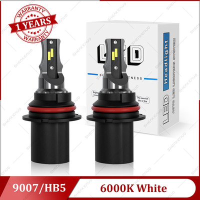 2X 9007/HB5 LED Headlight Bulbs Kit 6500K White High Low Beam light Super Bright
