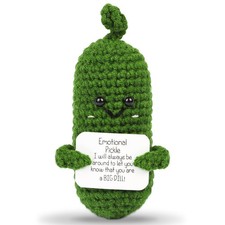 DAFURIET Mini Funny Pickle, 3 inch Knitted Wool Doll with 5.1 inches, Green