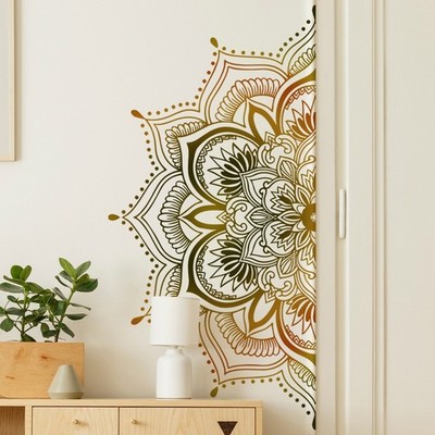 Lotus Mandala Wandtattoo groß für Heimdekoration und Schlafzimmerwände