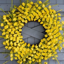 Artificial Spring Wreaths for Front Door 24 inch Spring Wreath Yellow Summer ...
