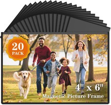 20 Pack Magnetic Picture Frames for Refrigerator 4X6 Inch, Magnetic Photo Frames