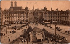 1908 München Rondell Munich Germany Antique Postcard Stachus Square Karlstor