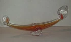 Orange molded glass gondola - Murano L = 35 cm. - Excellent