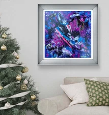 Original Art "Cosmic" 20x20 Canvas Expressionism Abstract Design Home Art