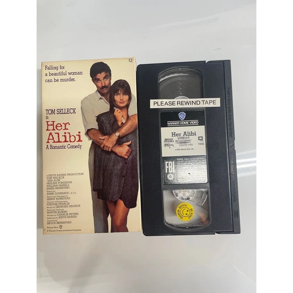 Her Alibi VHS Tape Tom Selleck Romantic Comedy Movie 1989 Warner Home Video Foto 3 de 4