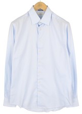 SUITSUPPLY Traveller Men Formal Shirt 41 / 16 Blue Extra Slim Buttoned