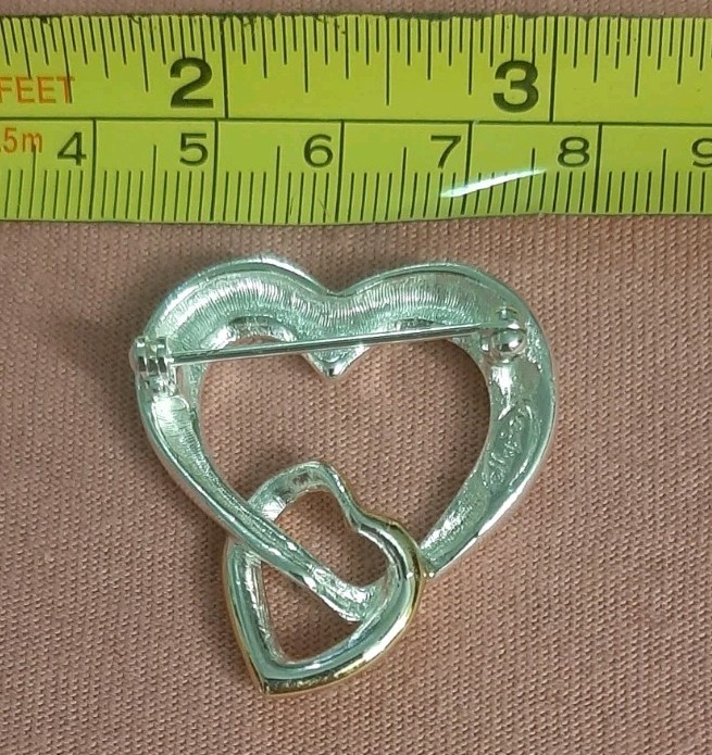 Vintage Napier Signed Double Interlocking Hearts … - image 3