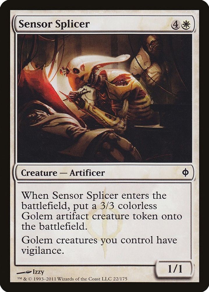 2011 Magic: The Gathering New Phyrexia - Sensor Splicer (#22, C, Lightly Played)