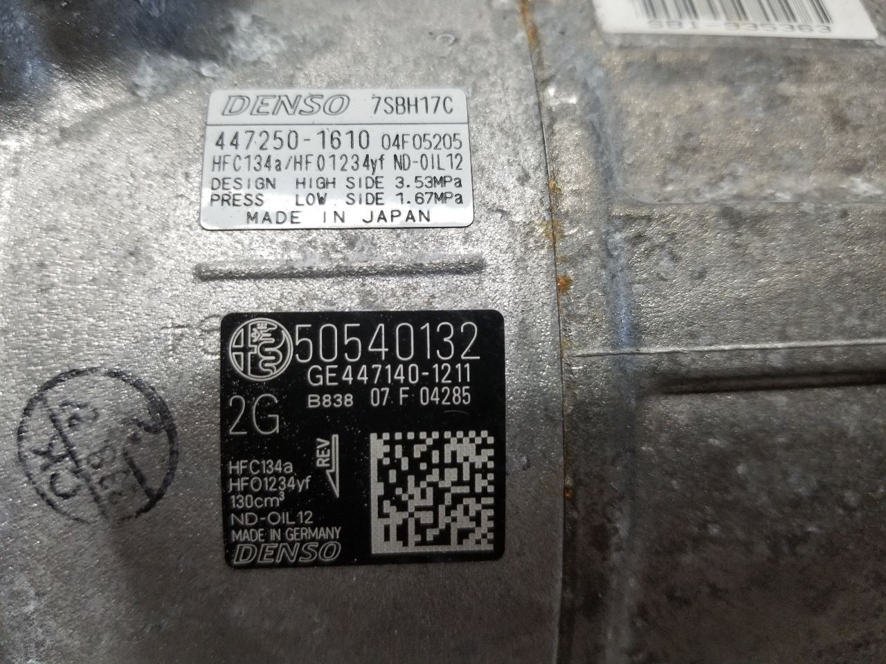 Maserati Grecale 2023-2023 Ac compressor P/N 50540132