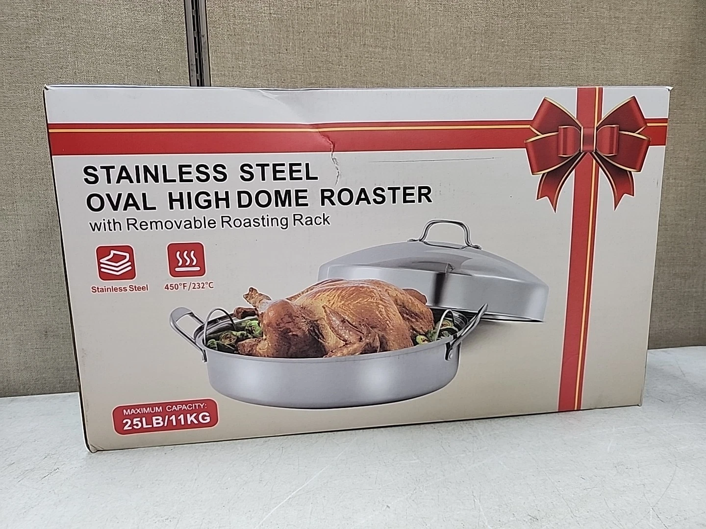 NEW Large Roasting Pan with Rack and Lid Stainless Steel Nonstick 21 in
Opens in a new window or tab