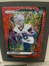 RYAN FLOURNOY RC 2024 Prizm RED SPARKLE Parallel Prizm  Cowboys Rookie WR