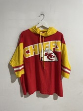 VINTAGE KANSAS CITY CHIEFS BIG LOGO HOODED TEE SIZE LARGE