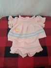 Vintage Cabbage Patch Kids Doll Clothes Knit Pink Duck Sweater Dress Shorts 1982