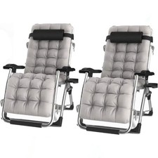 Image of Zero Gravity Chair Outdoor Reclining Extra Wide Adjustable Garden Sun Lounger UK