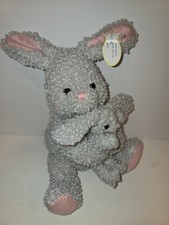 Colección Bearington Raro Conejito Abrazos Mamá Y Bebé Peluche Gris Conejitos 450448