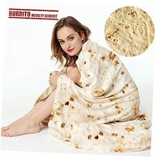 Burrito Tortilla Throw Blanket, 2.0 Double Sided Burritos Taco 47in Yellow