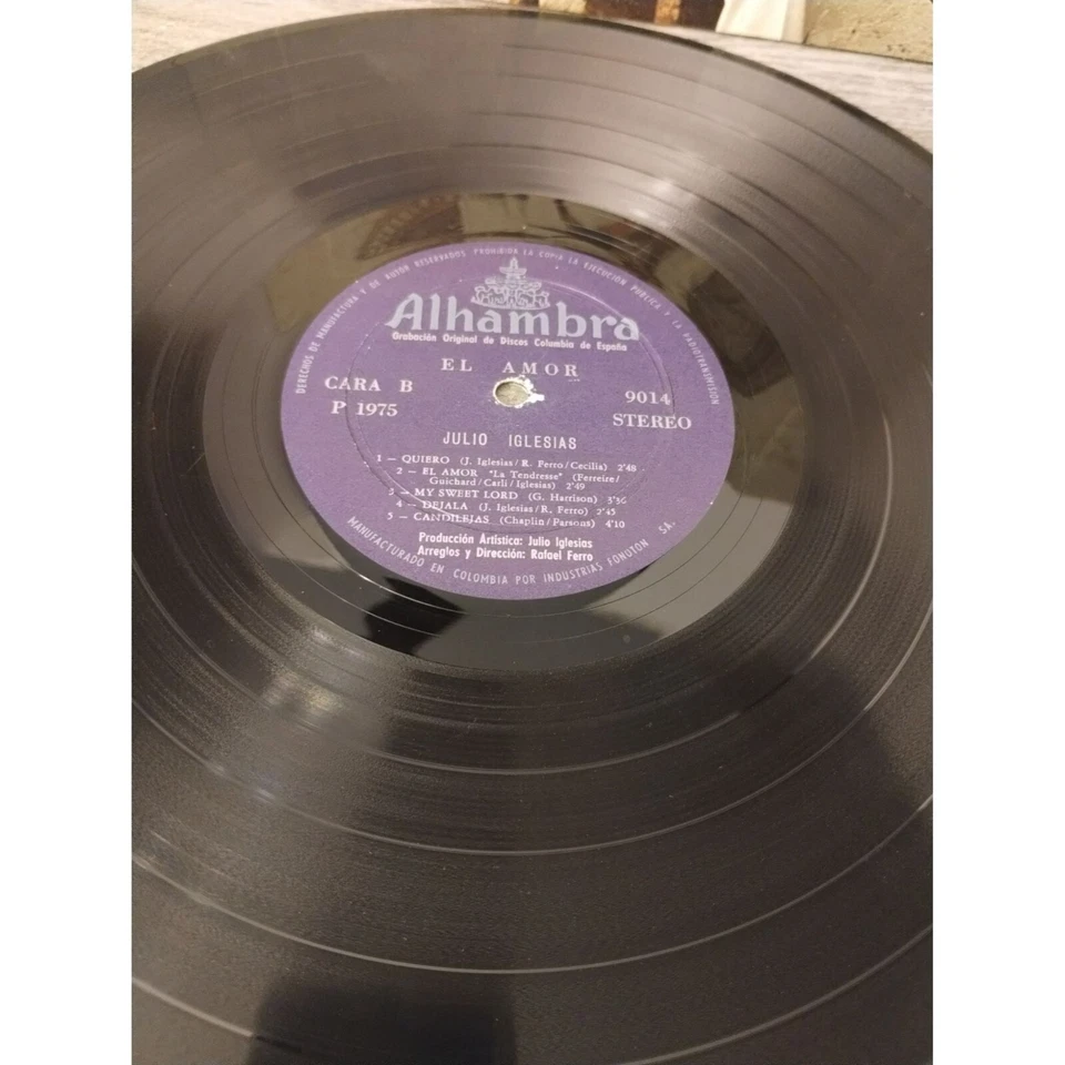 JULIO IGLESIAS El Amor Vinyl LP 1975 Columbia Record Import Spain - Image 3 of 4