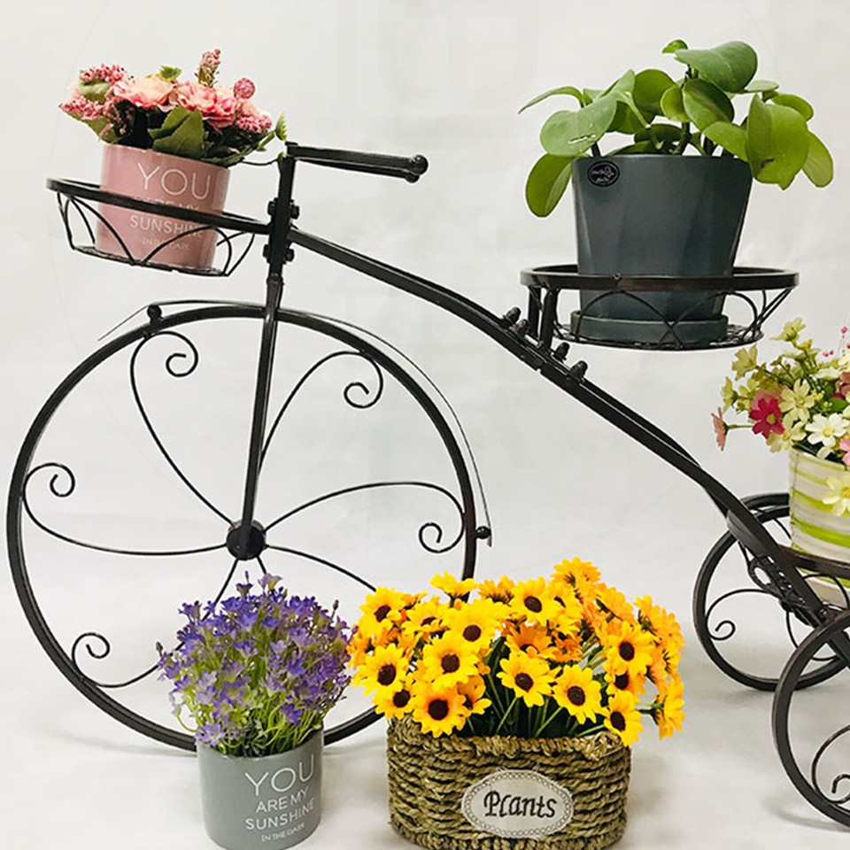 Bicycle Planter Iron Home Garden Decor Plant Stand Outdoor / Indoor ...