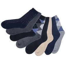 8 Pairs Women's Wool Knit Thick Warm Winter Boots Crew Socks Gray Navy Black