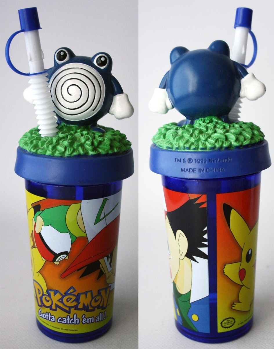 RARE VINTAGE 1999 POKEMON POLIWHIRL TUMBLER W/ STRAW DRINKING CUP