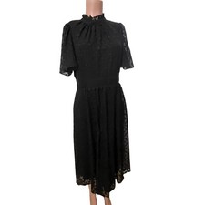 Julia Jordan sz.10 black semi sheer overlay dress, fairy, ruffle collar,A-line