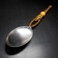 N9730 Stainless Steel Spoon Pylones Plastic Handle Swimming Kitchen Table Art