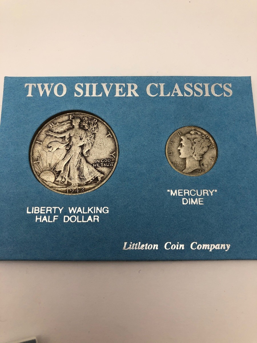2 Silver Classics 1942 Liberty Walking Half Dollar and 1942