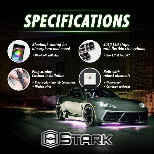 Million Color LED Strip Underglow Underbody Neon Lights Kit App Phone Truck SUV - Bild 4 von 8
