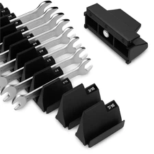 Magnetic Modular Wrench Organizer – 40 Compact Slots for SAE Tools, Space-Saving