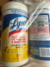 LYSOL disinfecting wipes 80ct 1x lemon & lime...