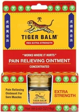 Tiger Balm Pain Relieving Ointment Sports Rub Extra Strength .63 oz Pack of 3