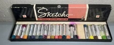 Vintage Box of 23 Sketcho Oil Crayons For Sketching & Painting #1167 Unused USA