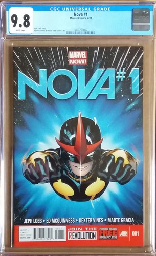 NOVA #1 Cover A (2013 Series)  1st Sam Alexander Solo Series  CGC 9.8 NM/M WP