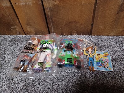 Vintage 1995 Burger King Toy Story Set Of 3 Toys Plush Buzz Woody RC9 New + Xtra