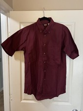 Burgundy Red Kap Work Shirt Uniform Short Long Sleeve Used SPBOBY4