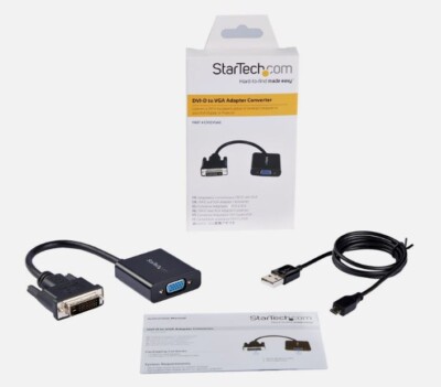 NEW STARTECH.COM DVI2VGAE DVI-D to VGA ACTIVE ADAPTER CONVERTER CABLE 1920X1200