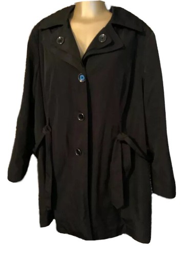London Fog Black Raincoat Jacket Women 