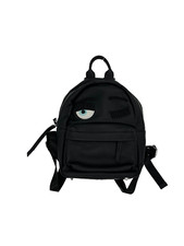 Mini zaino Chiara Ferragni Wink Eye borsa di design in ecopelle nera