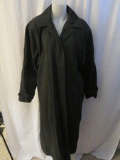 Womens Bloomingdale's Black Trench Lined Raincoat Size 12