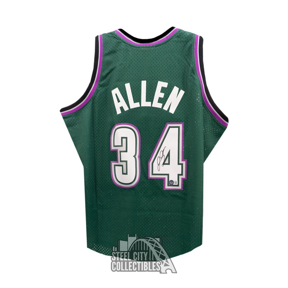 Ray Allen Autographed Signed Milwaukee Green M&N XL Replica Basketball Jersey - BAS 